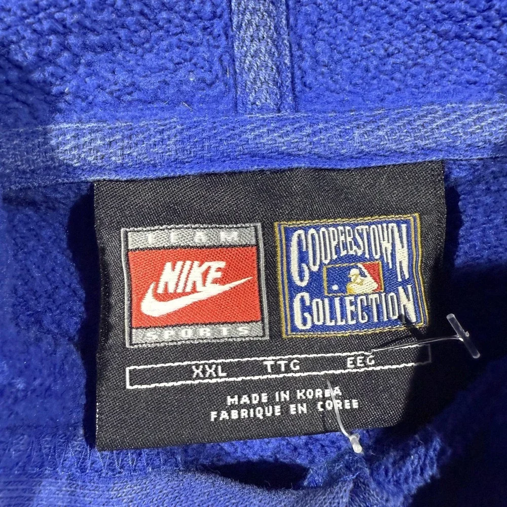 Atlanta Braves Hoodie Mens 2XL Blue MLB Baseball Nike Cooperstown Fleece
